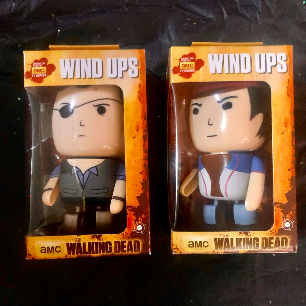 The Walking Dead Wind Ups toy automata figures Glenn & the Governor lot